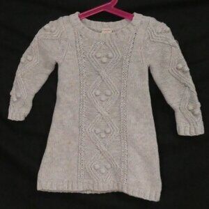 Y2K OLD NAVY 18-24 months Knit Sweater Dress With Bobble & Cable Pattern Details